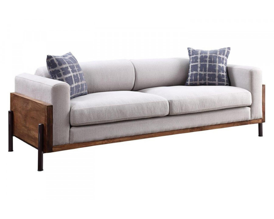 ACME - Pelton Sofa with 2 Pillows in Walnut