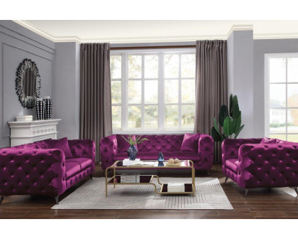 ACME - Atronia Polyurethanerple Fabric Sofa