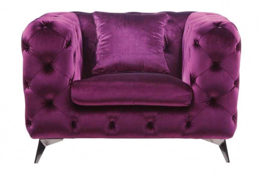 ACME™ Atronia Polyurethanerple Fabric Accent Chair - Purple