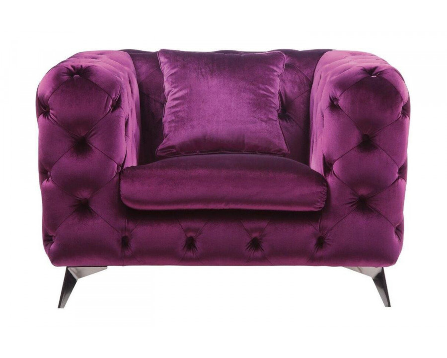 ACME Atronia Polyurethanerple Fabric Accent Chair - Purple