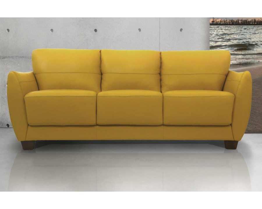 ACME Valeria Leather Sofa - Mustard