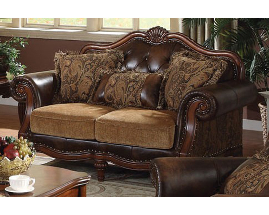 ACME - Dreena Loveseat in Brown/Chenille Cherry