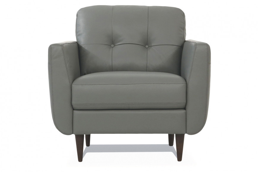 ACME™ Radwan Leather Accent Chair - Pesto Green