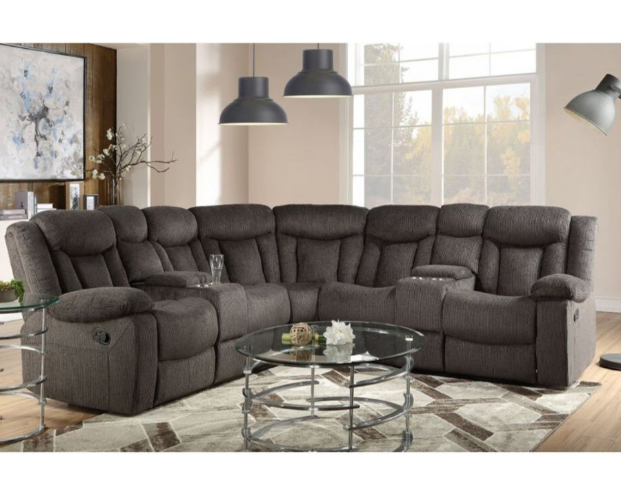 ACME - Rylan Motion Sectional Sofa in Gray