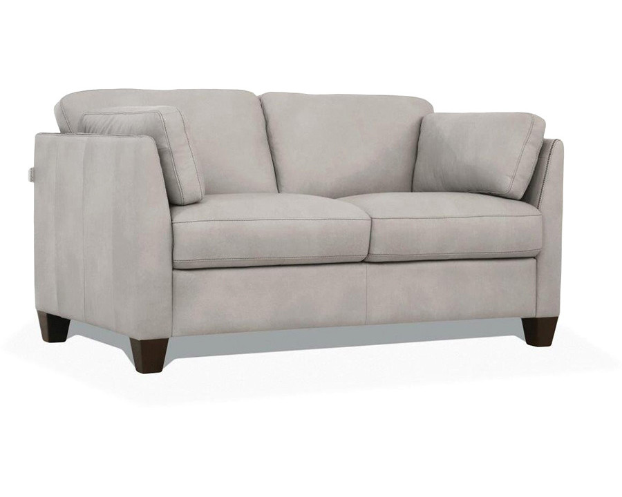 ACME Matias Leather Loveseat - Dusty White