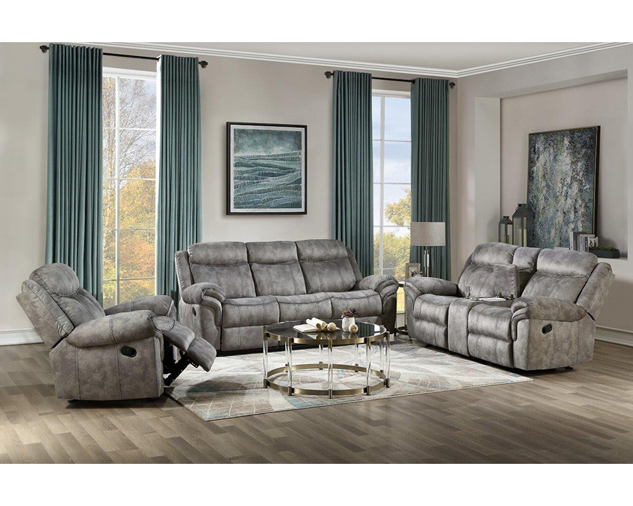 ACME Zubaida 2-Tone Glider and Motion Sofa - Gray Velvet