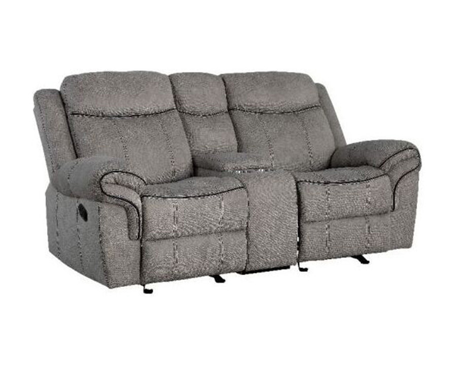 ACME - Zubaida 2-Tone Glider and Motion Loveseat with Console