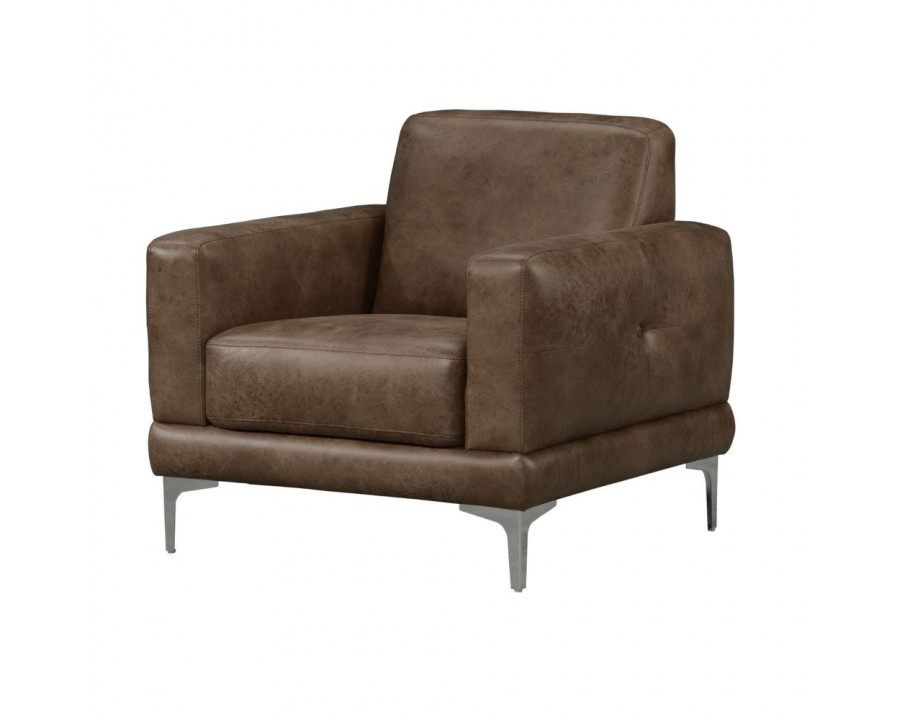 ACME - Reagan Chair in Mocha Polished Microfiber