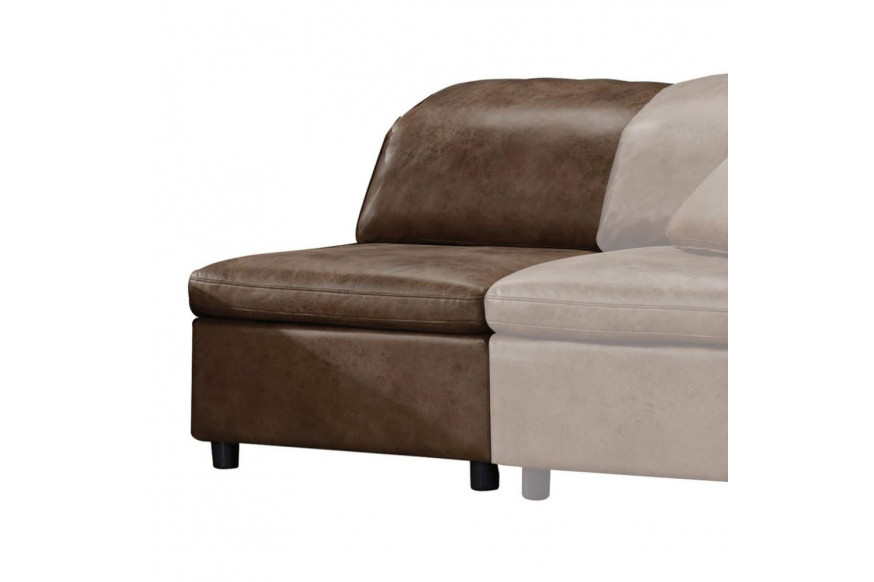 ACME™ Audrey Modular Armless Chair - Two Tone Mocha Polished Microfiber