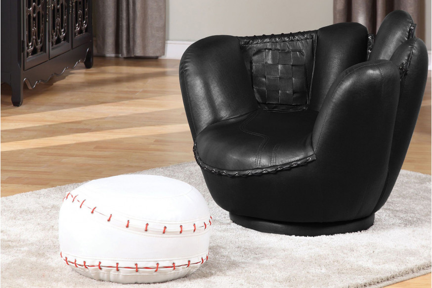 ACME™ All Star Accent Chair - Black/White PU