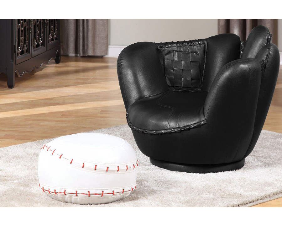 ACME - All Star Accent Chair in Black/White PU