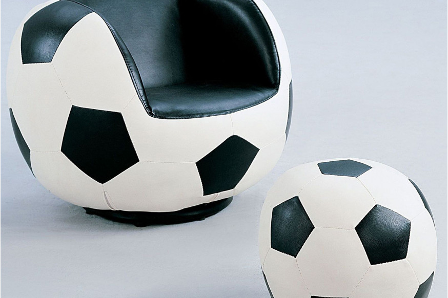 ACME™ All Star Soccer Chair with Ottoman - White