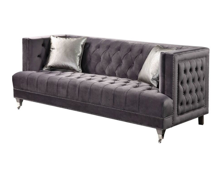 ACME - Hegio Sofa with 2 Pillows in Gray