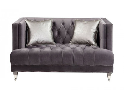 ACME - Hegio Loveseat with 2 Pillows in Gray