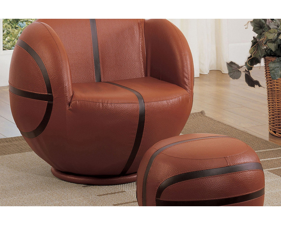 ACME All Star Basketball Chair with Ottoman - Brown and Black