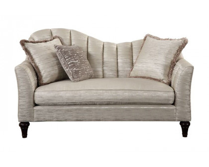 ACME - Athalia Loveseat with 3 Pillows in Shimmering Pearl