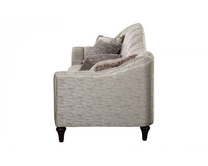 ACME - Athalia Loveseat with 3 Pillows in Shimmering Pearl