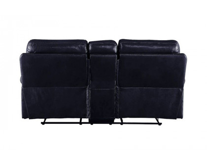 ACME Aashi Motion Loveseat with Console - Navy, Leather