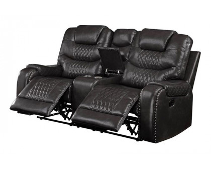 ACME Braylon Motion Loveseat with Console - Magnetite PU