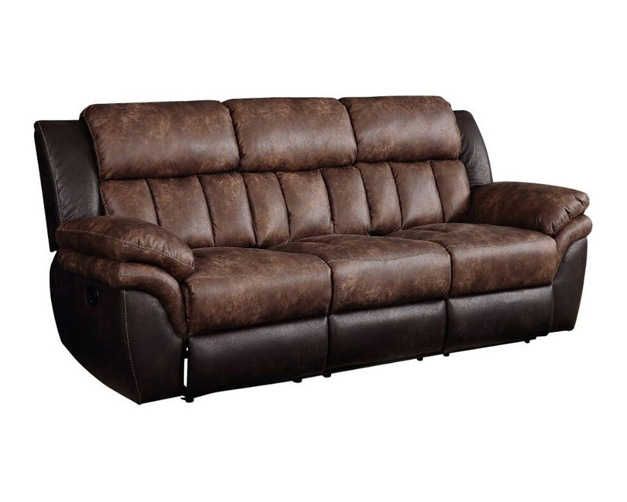 ACME - Jaylen Motion Sofa in Toffee/Espresso Polished Microfiber