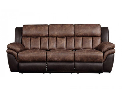 ACME - Jaylen Motion Sofa in Toffee/Espresso Polished Microfiber