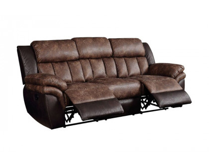 ACME - Jaylen Motion Sofa in Toffee/Espresso Polished Microfiber