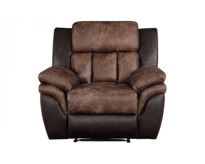 ACME - Jaylen Motion Recliner in Toffee/Espresso Polished Microfiber