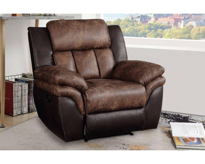 ACME - Jaylen Motion Recliner in Toffee/Espresso Polished Microfiber