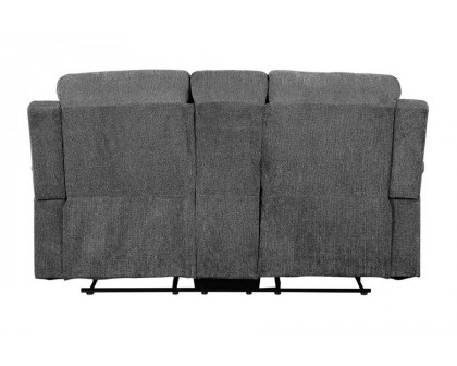 ACME - Kalen Motion Loveseat with Console in Gray Chenille