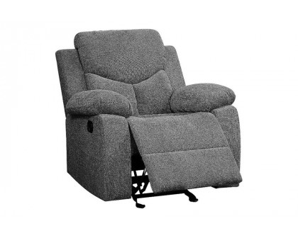 ACME - Kalen Motion Glider Recliner in Gray Chenille