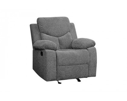 ACME - Kalen Motion Glider Recliner in Gray Chenille