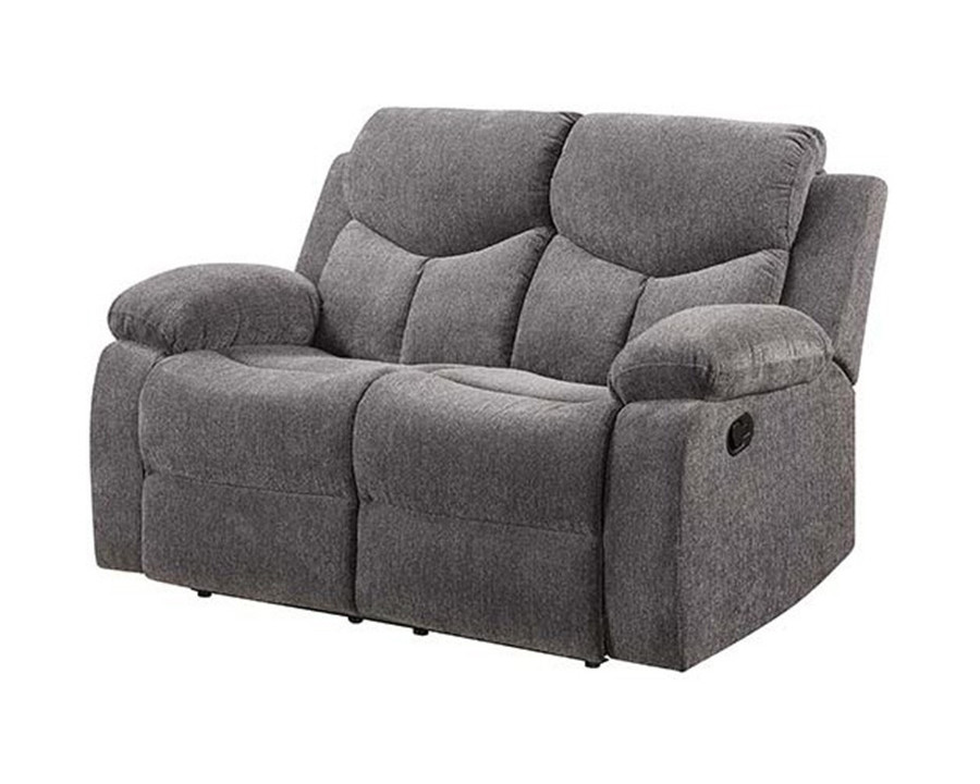 ACME - Kalen Motion Loveseat in Gray Chenille