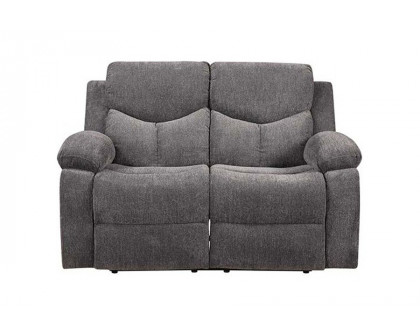 ACME - Kalen Motion Loveseat in Gray Chenille