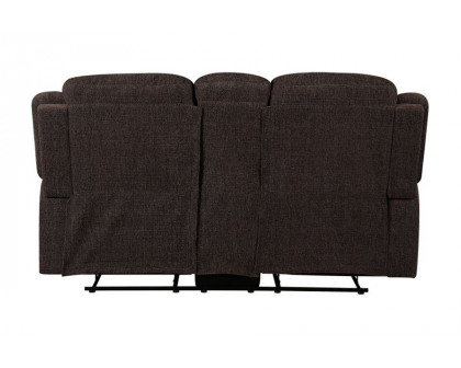 ACME - Madden Motion Loveseat with Console in Brown Chenille