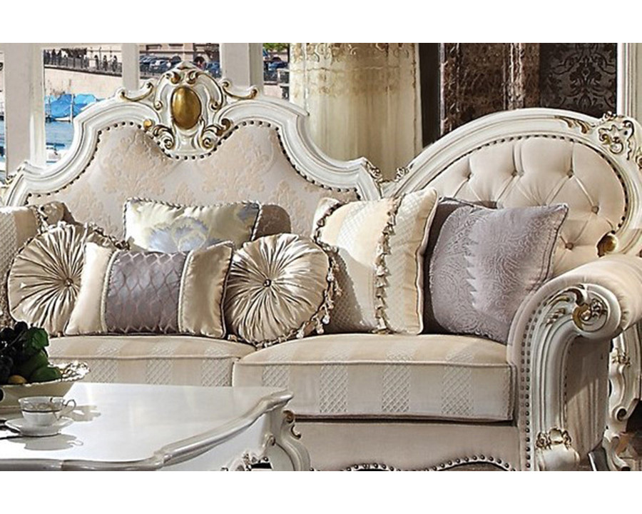 ACME - Picardy Oversized Sofa with 8 Pillows in Antique Pearl