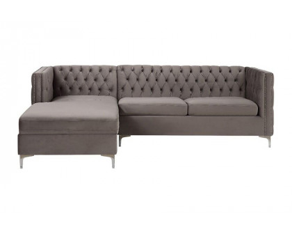 ACME Sullivan Sectional Sofa - Gray Velvet