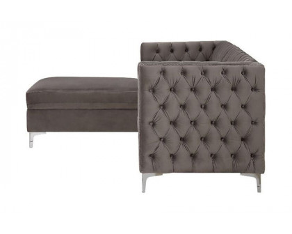 ACME Sullivan Sectional Sofa - Gray Velvet