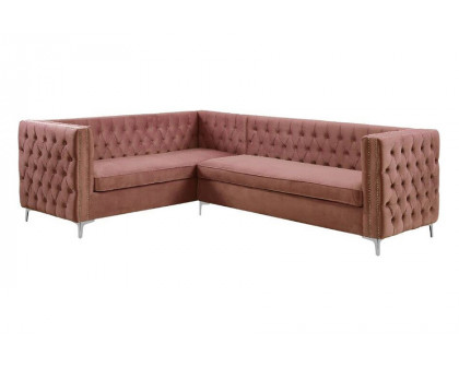 ACME Rhett Sectional Sofa - Dusty Pink Velvet