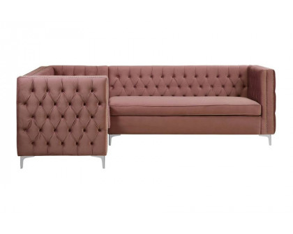 ACME Rhett Sectional Sofa - Dusty Pink Velvet