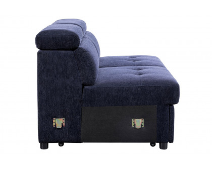 ACME - Nekoda Sectional Sofa with Storage & Ottoman in Navy Blue