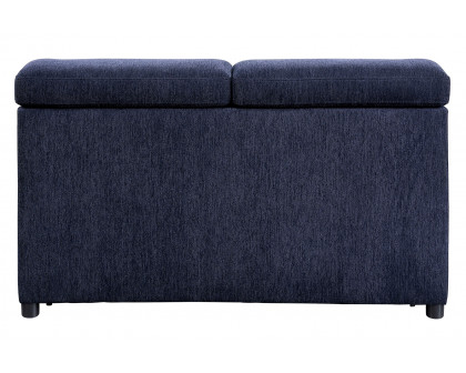 ACME - Nekoda Sectional Sofa with Storage & Ottoman in Navy Blue