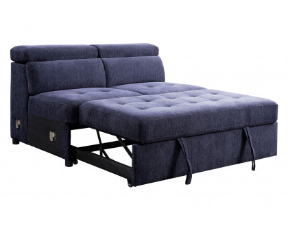 ACME - Nekoda Sectional Sofa with Storage & Ottoman in Navy Blue