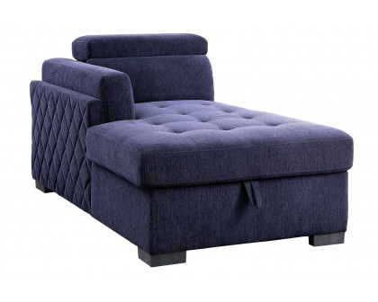 ACME - Nekoda Sectional Sofa with Storage & Ottoman in Navy Blue