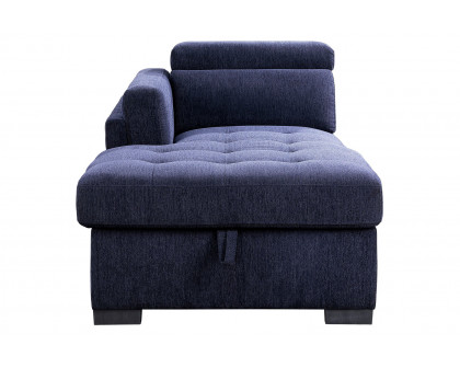 ACME - Nekoda Sectional Sofa with Storage & Ottoman in Navy Blue