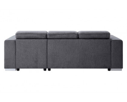 ACME - Natalie Sectional Sofa with Storage in Gray Chenille