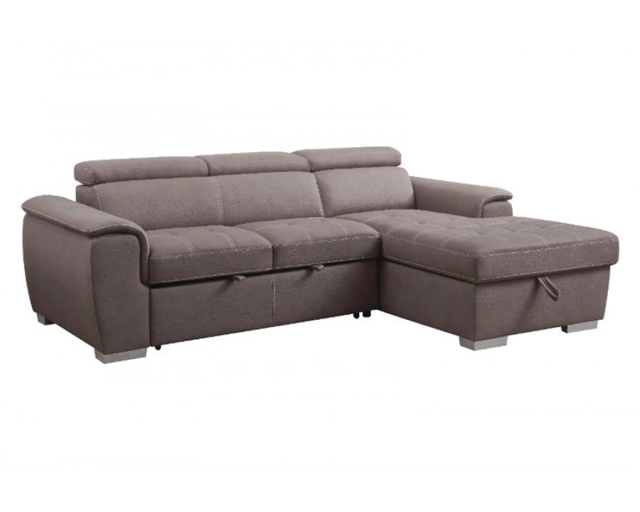 ACME - Haruko Sectional Sofa with Storage in Light Brown