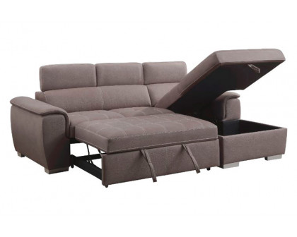 ACME - Haruko Sectional Sofa with Storage in Light Brown