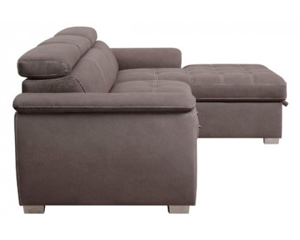 ACME - Haruko Sectional Sofa with Storage in Light Brown