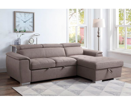 ACME - Haruko Sectional Sofa with Storage in Light Brown