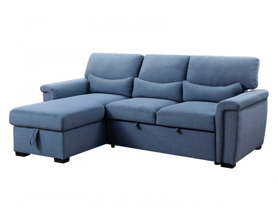 ACME - Haruko Reversible Sectional Sofa with Sleeper & Storage in Blue